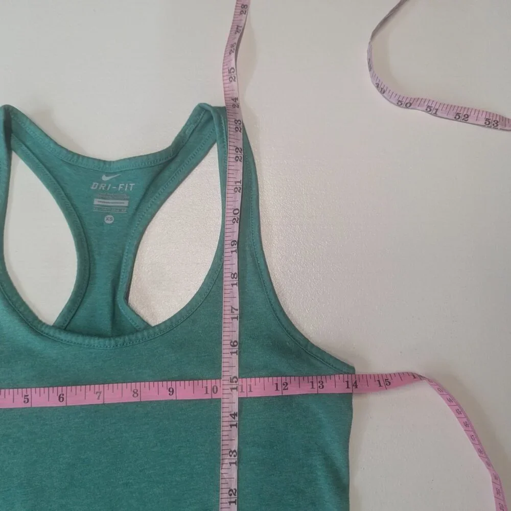 Nike Dri-Fit Size XS Green Racer Back Tank Top